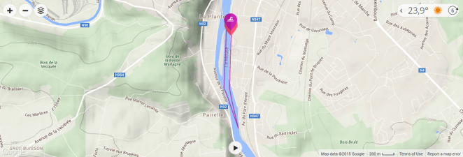 Une trace certes peu précise mais surtout une distance parcourue ... nulle !