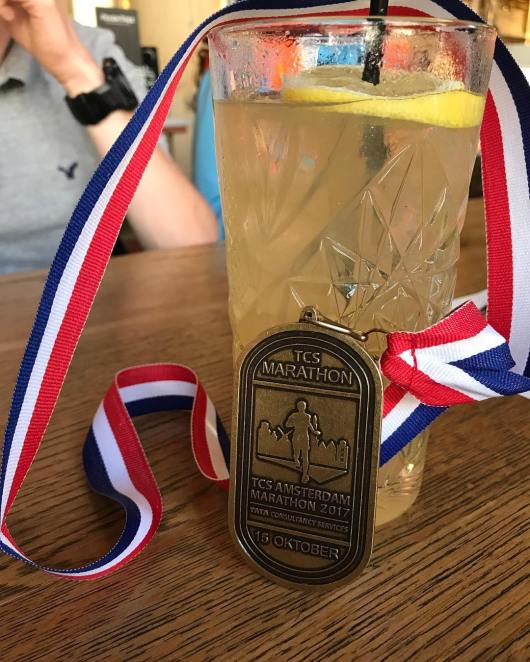 La médaille du Marathon d'Amsterdam 2017