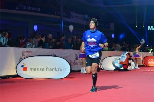 Romain à l'arrivée du Marathon de Francfort